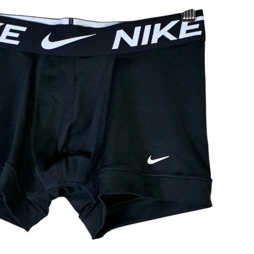 Nike Dri-FIT Performance Solid Boxer Briefs Black Athletic Logo Waistband Size S